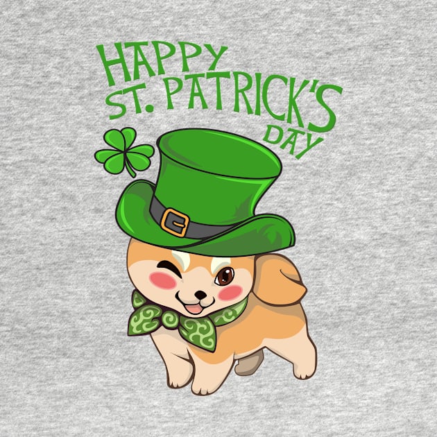 Happy ST Patrick's Day Dog Shiba Inu Gift For Dog Lovers by MerchAndrey